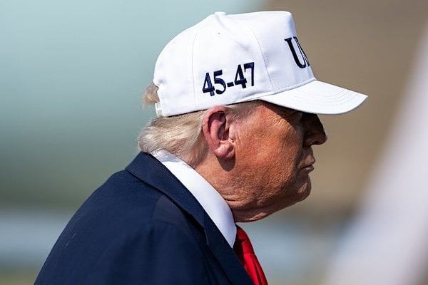 President Donald Trump speaks to members of the press before boarding Air Force One at Joint Base Andrews, Maryland on Thursday, July 3, 2025, en route Des Moines International Airport in Des Moines, Iowa. (Official White House photo by Daniel Torok)