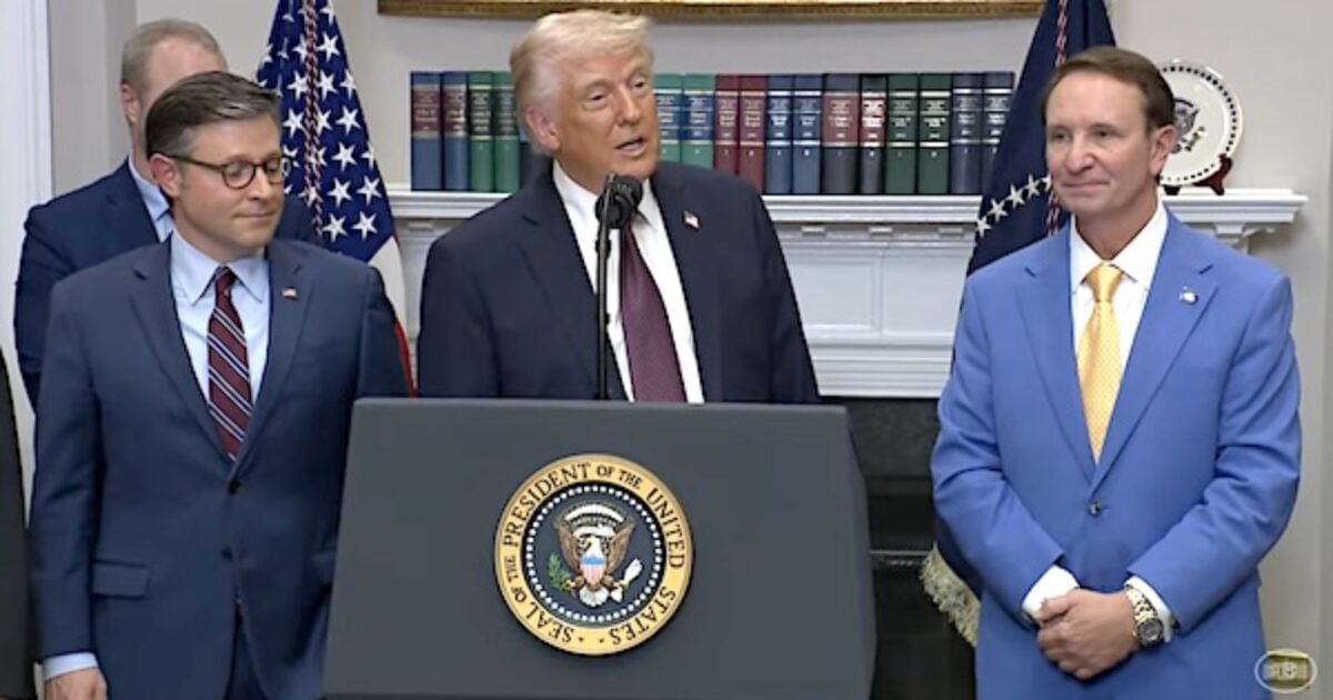 President Donald Trump and Gov. Jeff Landry, R-La., on Monday, March 24, 2025 (Video screenshot)