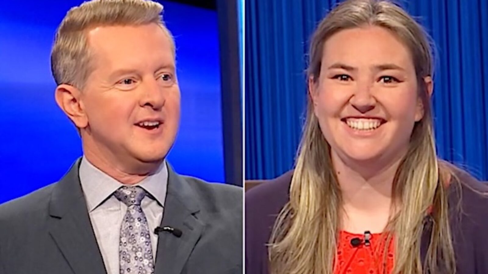 'Jeopardy' host Ken Jennings and contestant Emily Croke